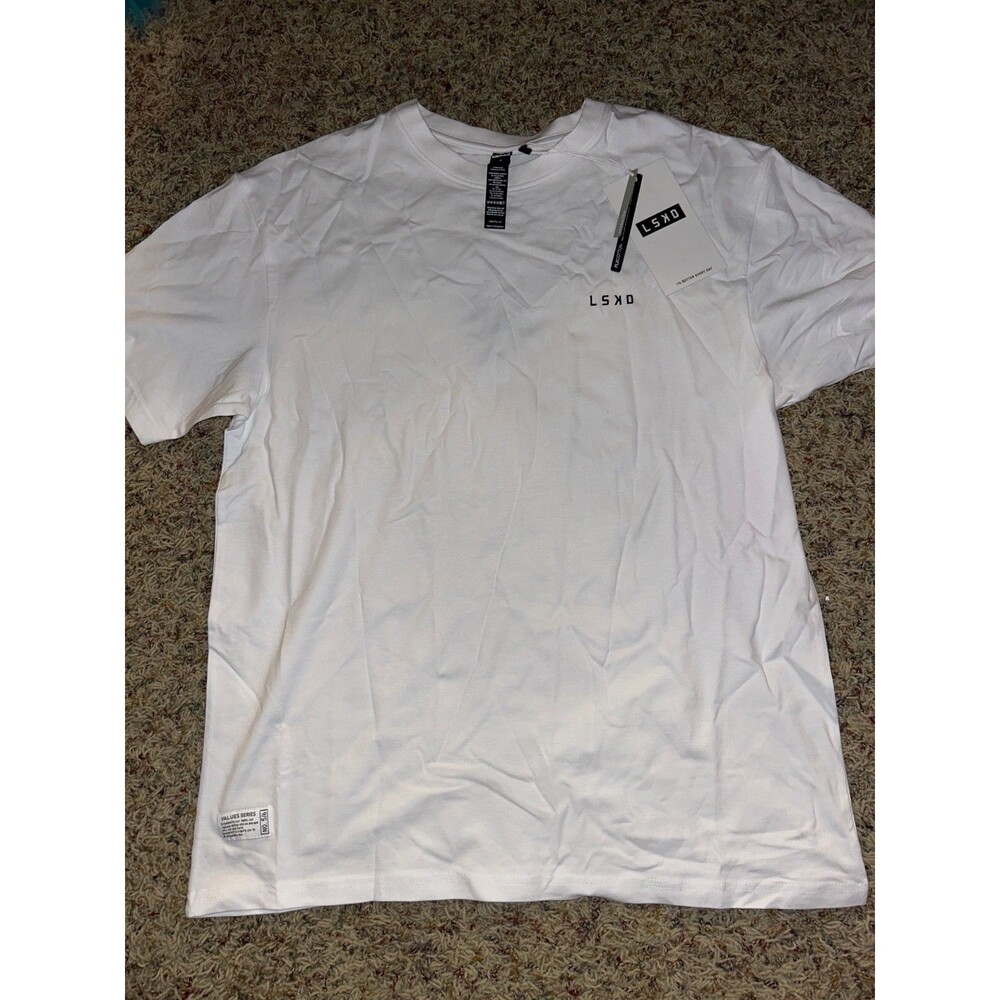NWT LSKD Move Fast Oversized Tee Graphic Print Casual Top Elemental White S